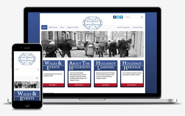 manchester website developer portfolio - huguenots of spitalfields