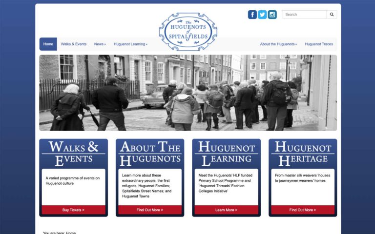 manchester website developer portfolio - huguenots of spitalfields after