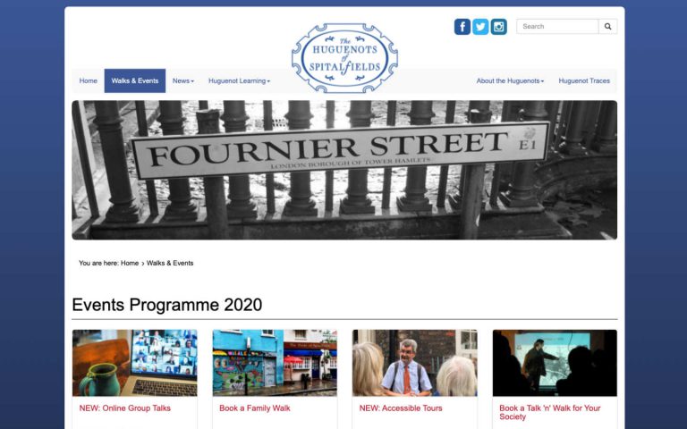 manchester website developer portfolio - huguenots of spitalfields after2