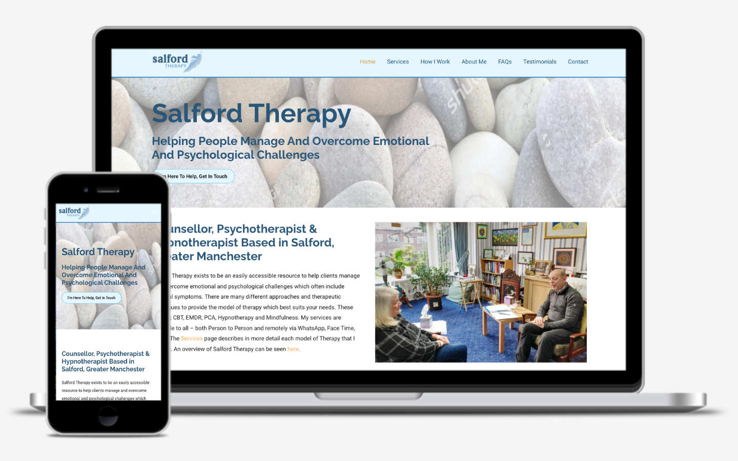 manchester website developer portfolio - salfordtherapy-before