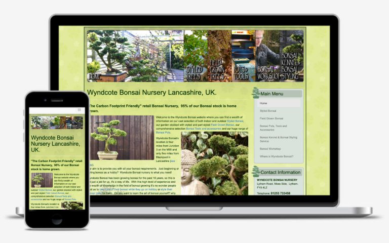 manchester website developer portfolio - wyndcote bonsai